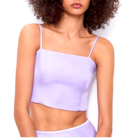 ZARA LILAC CROPPED TOP - Picture 1 of 8